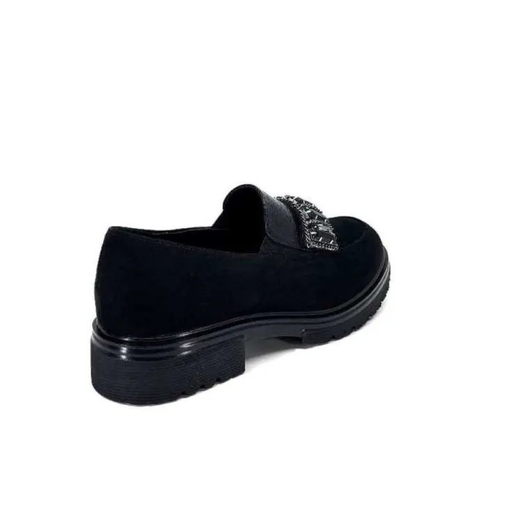 Ivoire0130a Ivoire 8B4914 Daim Noir*Femme Mocassins