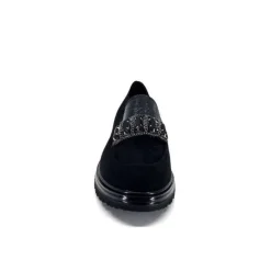 Ivoire0130a Ivoire 8B4914 Daim Noir*Femme Mocassins
