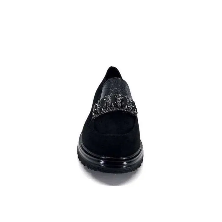 Ivoire0130a Ivoire 8B4914 Daim Noir*Femme Mocassins