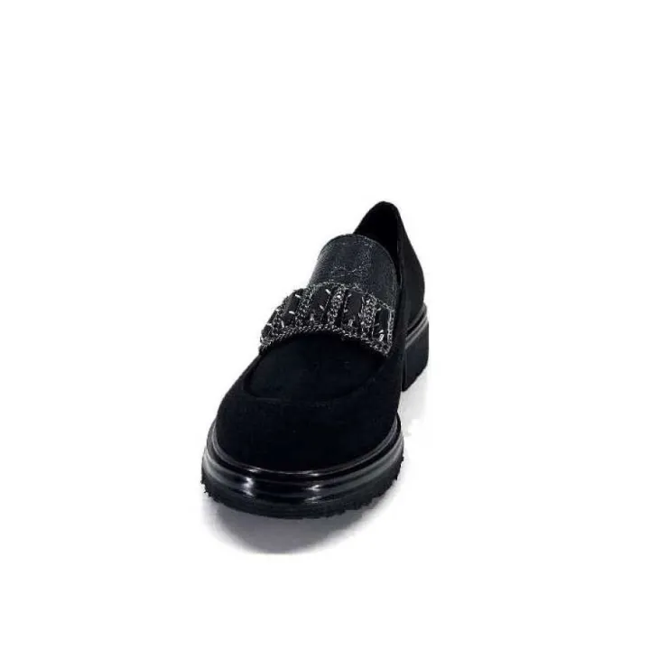 Ivoire0130a Ivoire 8B4914 Daim Noir*Femme Mocassins