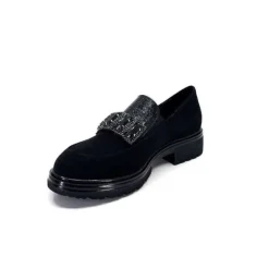 Ivoire0130a Ivoire 8B4914 Daim Noir*Femme Mocassins