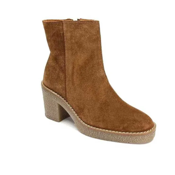 355-ivoire Ivoire B22302 Daim Tan*Femme Bottines