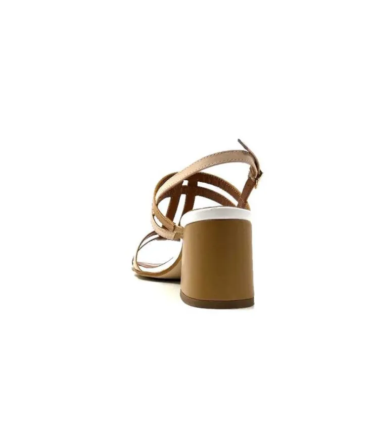 Ivoire0334 Ivoire B621 F Romagna Cuir Blanc Beige*Femme Sandales