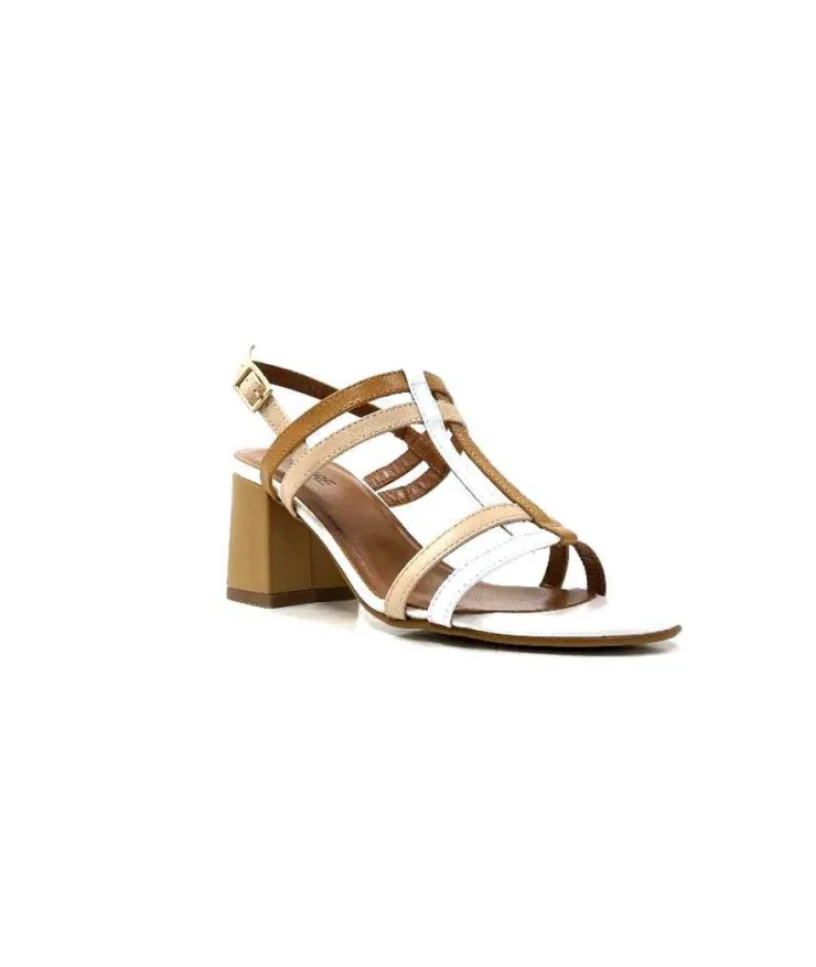 Ivoire0334 Ivoire B621 F Romagna Cuir Blanc Beige*Femme Sandales