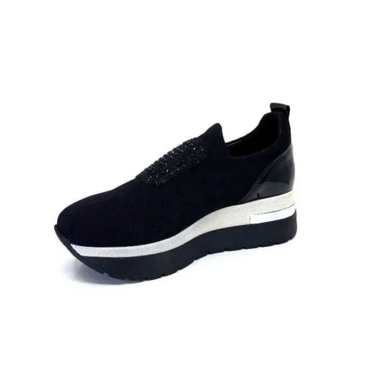 Ivoire0130a Ivoire 9B4373 Iv Textile Noir*Femme Baskets