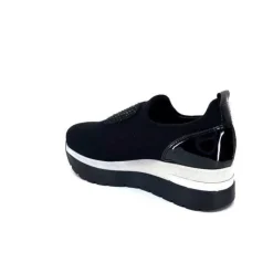 Ivoire0130a Ivoire 9B4373 Iv Textile Noir*Femme Baskets