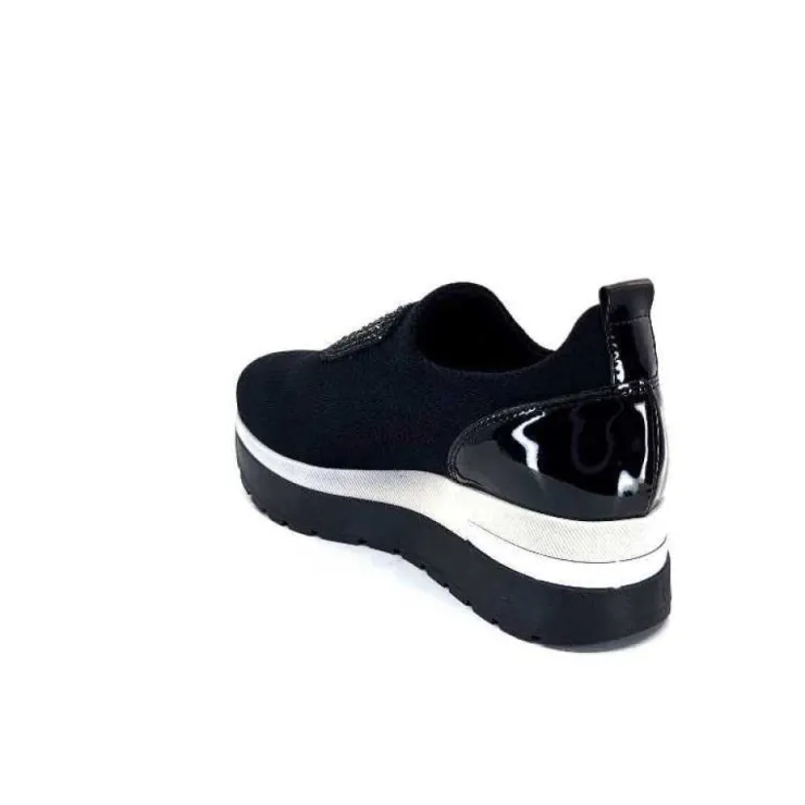 Ivoire0130a Ivoire 9B4373 Iv Textile Noir*Femme Baskets
