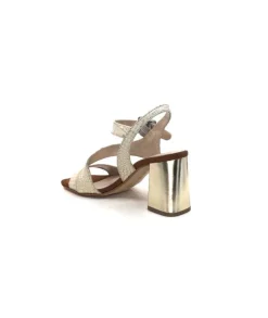 Ivoire0334 Ivoire B773 Mare Cuir Blanc & Dore*Femme Sandales