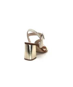 Ivoire0334 Ivoire B773 Mare Cuir Blanc & Dore*Femme Sandales