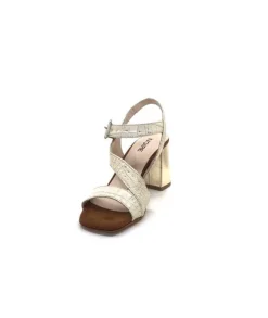 Ivoire0334 Ivoire B773 Mare Cuir Blanc & Dore*Femme Sandales