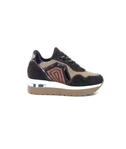 Ivoire0130a Ivoire 9B4425 Textile Et Daim Marron*Femme Baskets