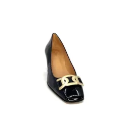 Ivoire0347b Ivoire Ch732 Cuir Vernis Noir*Femme Escarpins