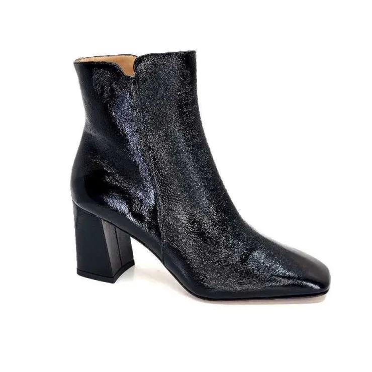 Ivoire0347b Ivoire Ch6556 Cuir Vernis Noir*Femme Bottines