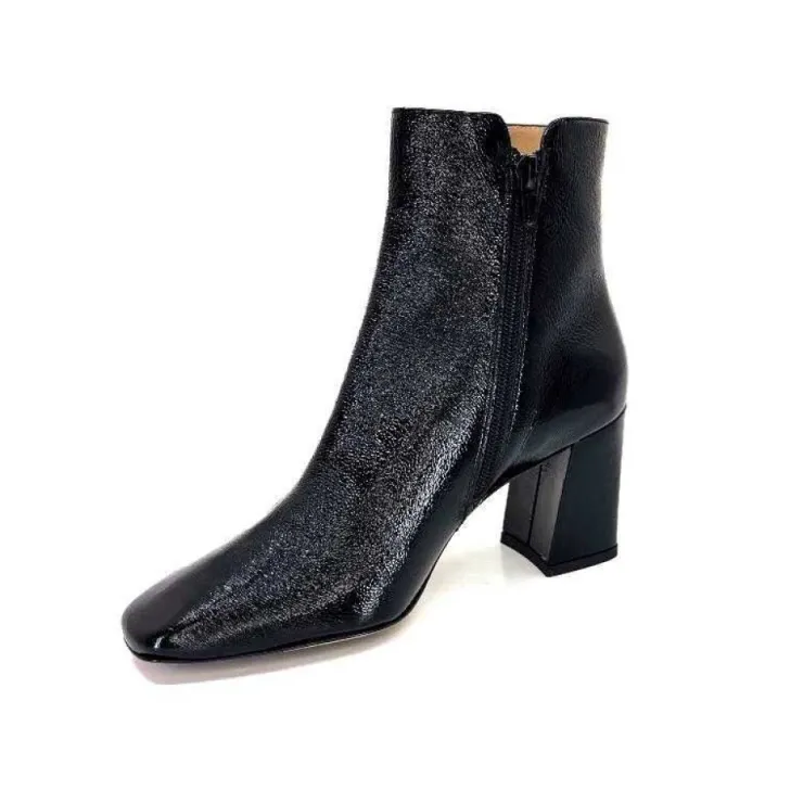 Ivoire0347b Ivoire Ch6556 Cuir Vernis Noir*Femme Bottines
