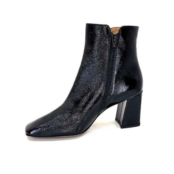 Ivoire0347b Ivoire Ch6556 Cuir Vernis Noir*Femme Bottines