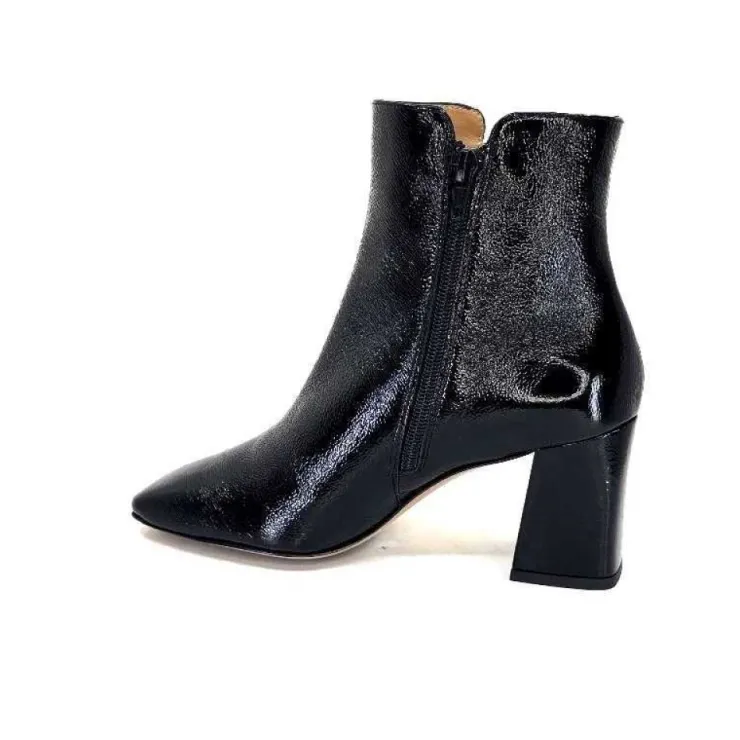 Ivoire0347b Ivoire Ch6556 Cuir Vernis Noir*Femme Bottines