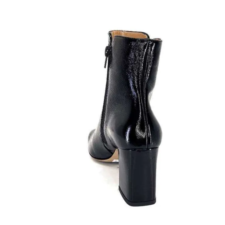 Ivoire0347b Ivoire Ch6556 Cuir Vernis Noir*Femme Bottines