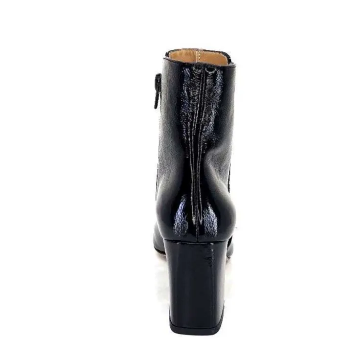 Ivoire0347b Ivoire Ch6556 Cuir Vernis Noir*Femme Bottines
