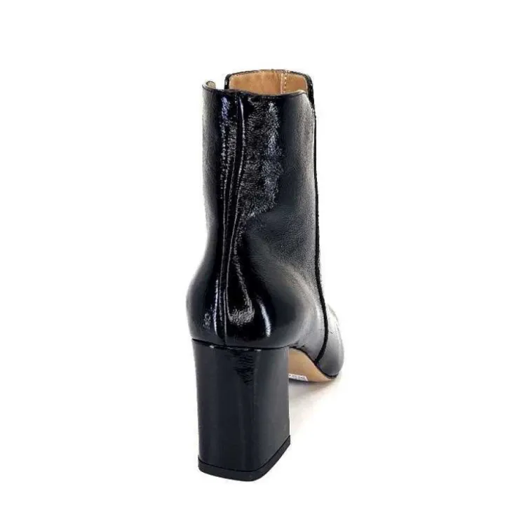 Ivoire0347b Ivoire Ch6556 Cuir Vernis Noir*Femme Bottines