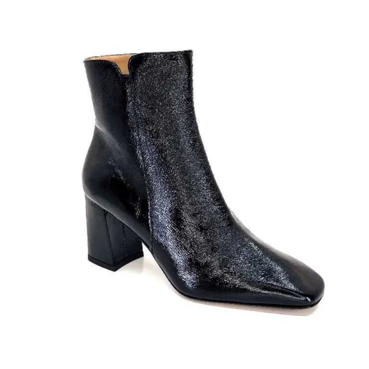 Ivoire0347b Ivoire Ch6556 Cuir Vernis Noir*Femme Bottines