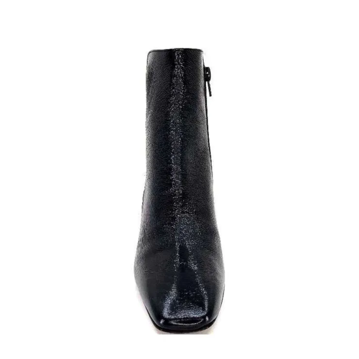 Ivoire0347b Ivoire Ch6556 Cuir Vernis Noir*Femme Bottines