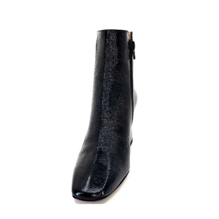 Ivoire0347b Ivoire Ch6556 Cuir Vernis Noir*Femme Bottines