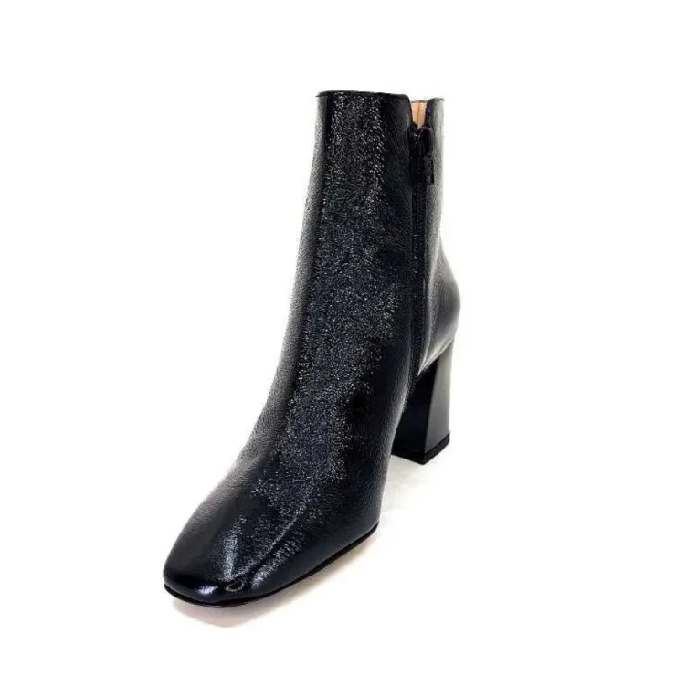 Ivoire0347b Ivoire Ch6556 Cuir Vernis Noir*Femme Bottines