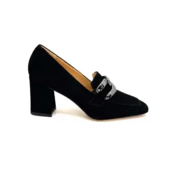 Ivoire0347b Ivoire Ch658 Daim Noir*Femme Escarpins