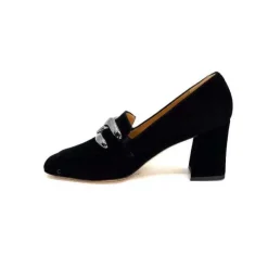 Ivoire0347b Ivoire Ch658 Daim Noir*Femme Escarpins