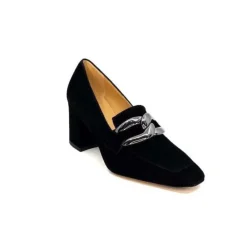 Ivoire0347b Ivoire Ch658 Daim Noir*Femme Escarpins