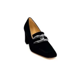 Ivoire0347b Ivoire Ch658 Daim Noir*Femme Escarpins