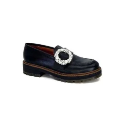 Ivoire0036a Ivoire Cv5053 Cuir Noir*Femme Mocassins