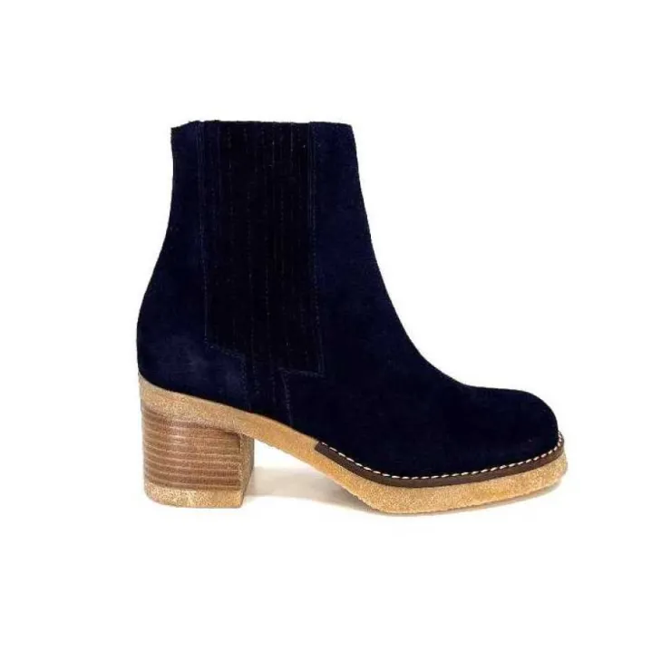 Ivoire0036a Ivoire Cv6104 Daim Bleu Marine*Femme Bottines