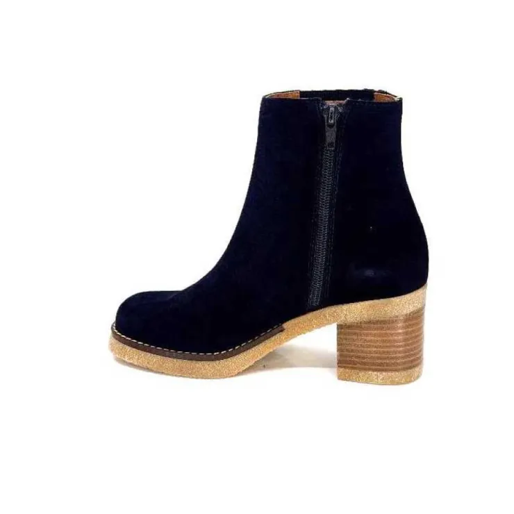 Ivoire0036a Ivoire Cv6104 Daim Bleu Marine*Femme Bottines