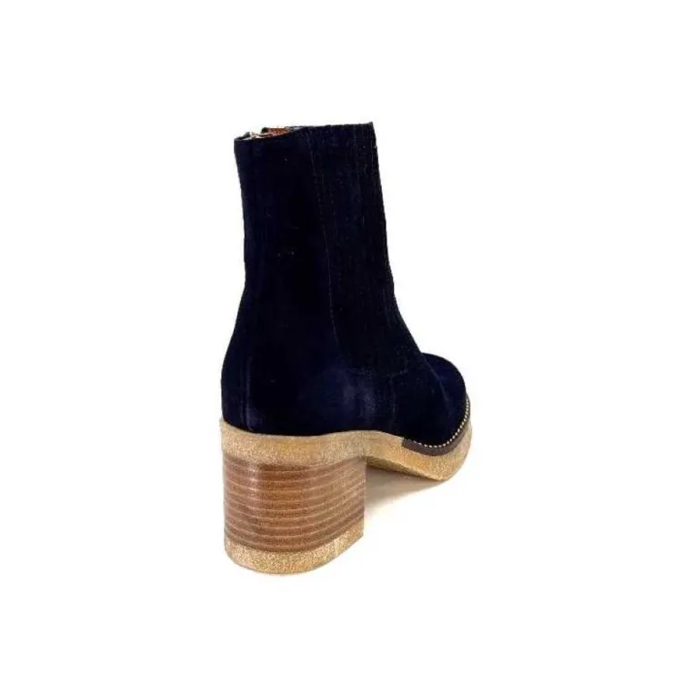Ivoire0036a Ivoire Cv6104 Daim Bleu Marine*Femme Bottines