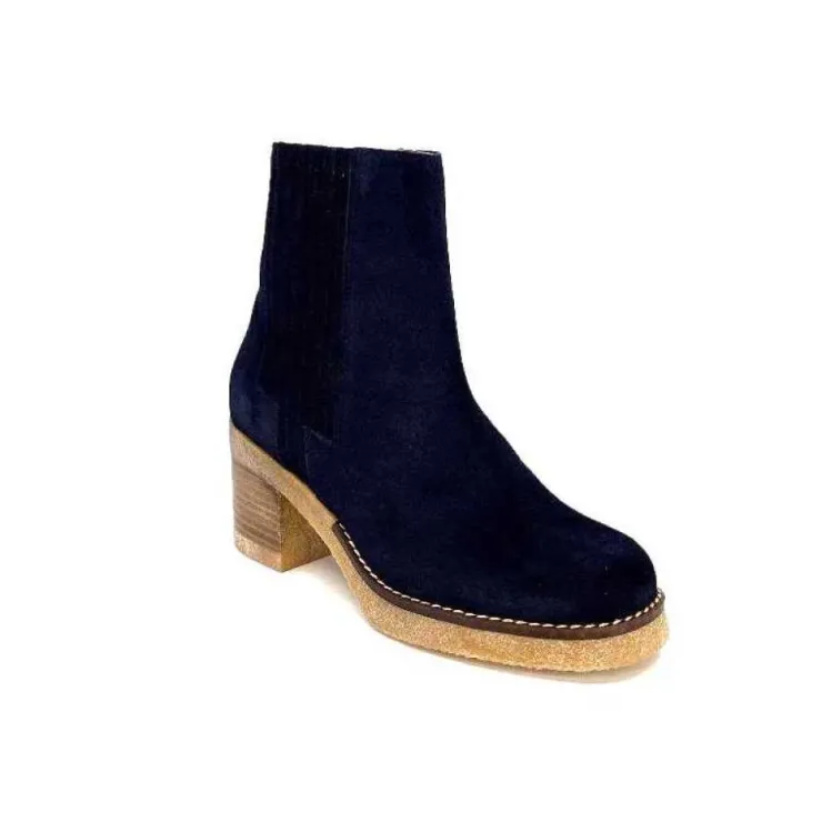 Ivoire0036a Ivoire Cv6104 Daim Bleu Marine*Femme Bottines