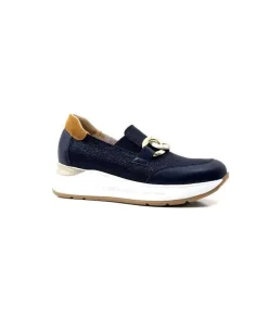 Ivoire0130a Ivoire 9D 4640 Textile Bleu*Femme Mocassins