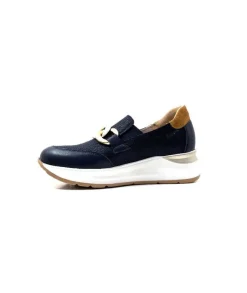 Ivoire0130a Ivoire 9D 4640 Textile Bleu*Femme Mocassins