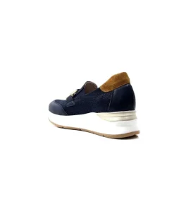 Ivoire0130a Ivoire 9D 4640 Textile Bleu*Femme Mocassins