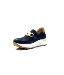 Ivoire0130a Ivoire 9D 4640 Textile Bleu*Femme Mocassins