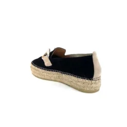 Ivoire0586a Ivoire D107807 Daim Noir*Femme Espadrilles
