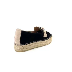 Ivoire0586a Ivoire D107807 Daim Noir*Femme Espadrilles