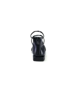 s.piero Ivoire E35.008 Cuir Noir Strass*Femme Sandales