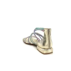 s.piero Ivoire E35.008 Cuir Or Strass Multi*Femme Sandales