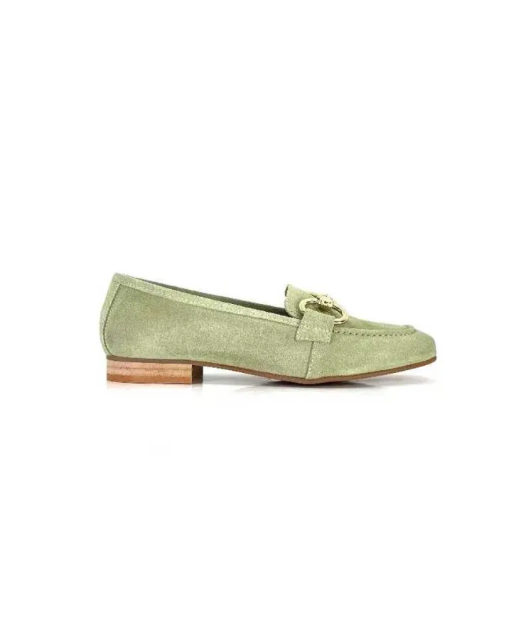 Ivoire0036a Ivoire Estar Daim Vert*Femme Mocassins