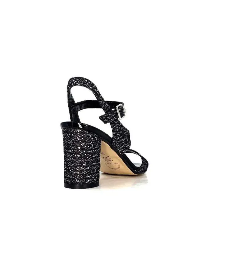Ivoire0334 Ivoire F2215 Asia Textile Glitter Noir*Femme Sandales
