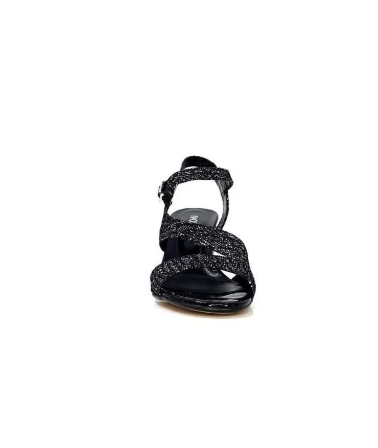 Ivoire0334 Ivoire F2215 Asia Textile Glitter Noir*Femme Sandales