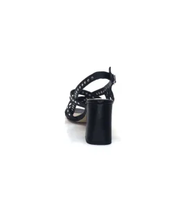 Ivoire0334 Ivoire F1844 Mare Cuir Noir*Femme Sandales