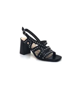Ivoire0334 Ivoire F1844 Mare Cuir Noir*Femme Sandales