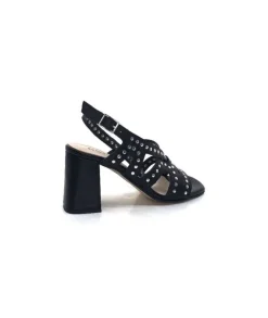 Ivoire0334 Ivoire F1844 Mare Cuir Noir*Femme Sandales